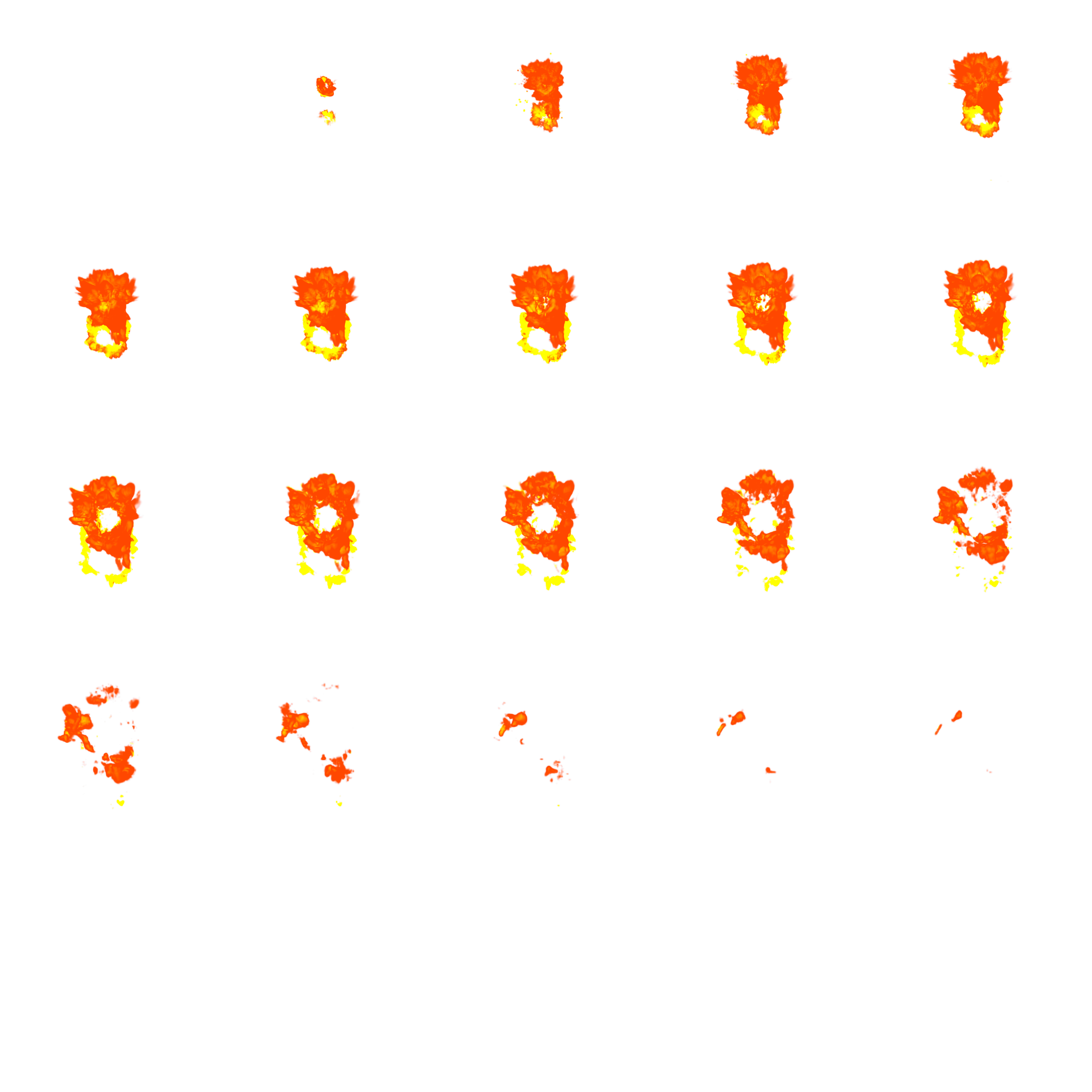 Cel-shaded muzzle flash sheet