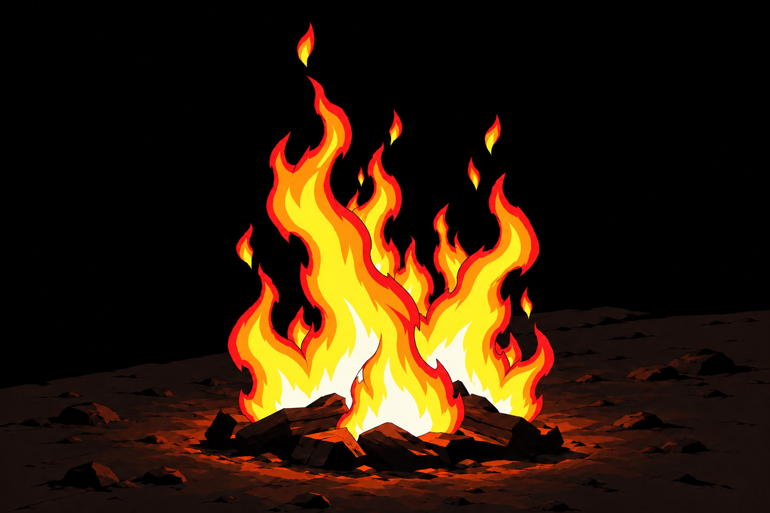 Painted target of the campfire